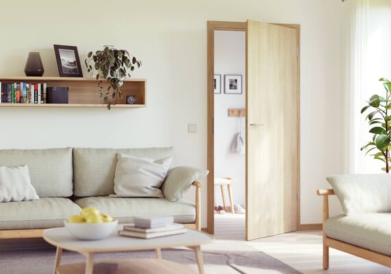 Zimmer mit CPL-Türe Optima-30 mit DuriTop-Oberfläche